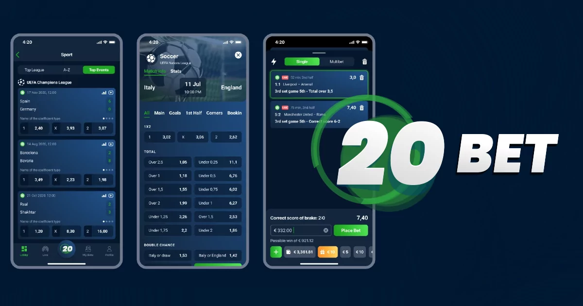 20Bet Casino App-Screenshot